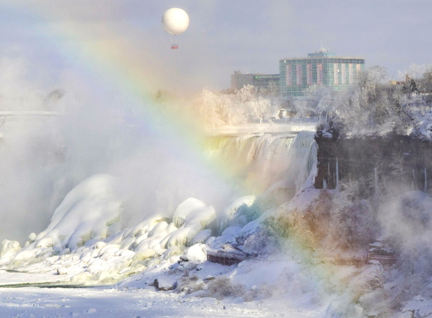 Wodospad Niagara częściowo zamarzł