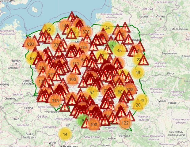 Mapa kleszczy w Polsce