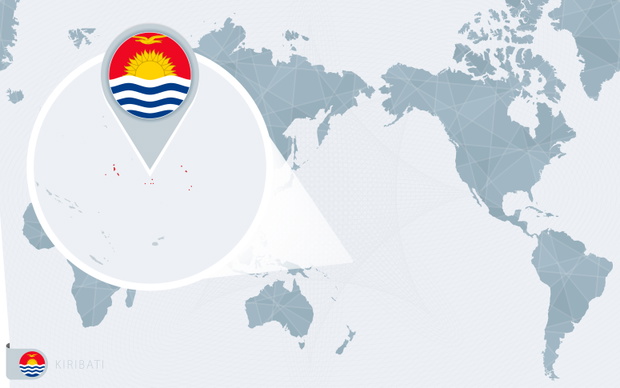 Kiribati na mapie świata. fot. BOLDG