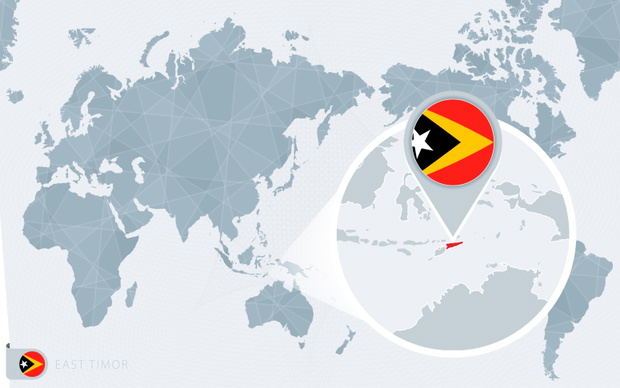 Timor Wschodni na mapie świata. fot. BOLDG