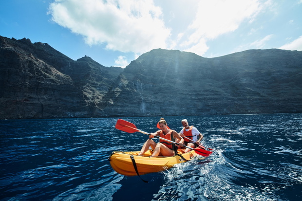 Kajaki przy Los Gigantes, Teneryfa