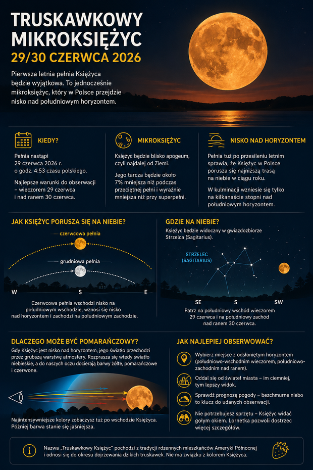 Infografika Truskawkowy Księżyc
