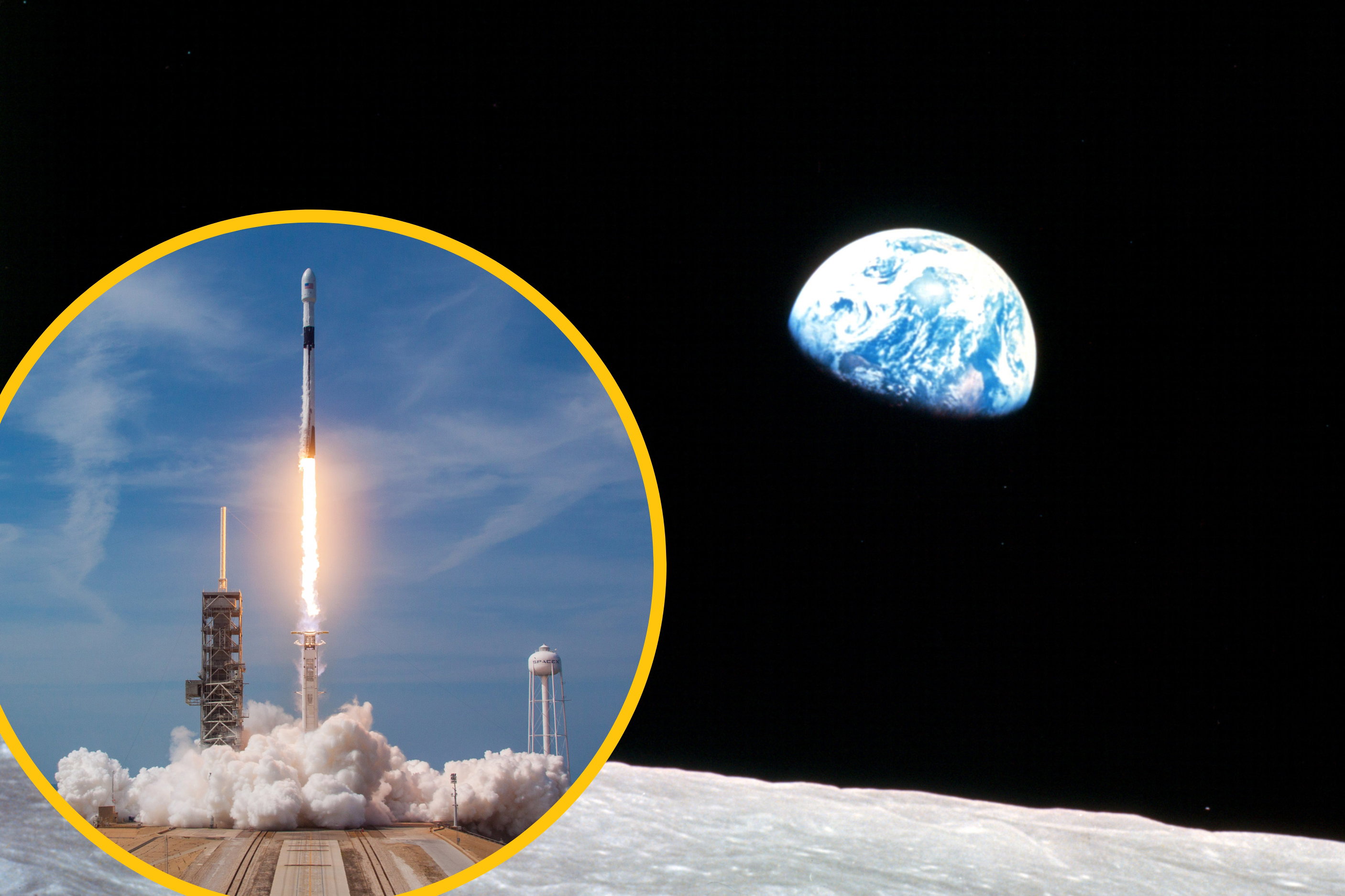 falcon 9 uderzy w księżyc
