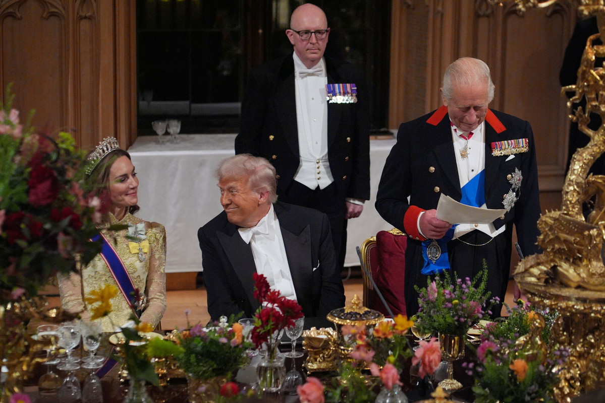 Trump oczarowany księżną Kate! Emocje podczas bankietu w Windsorze