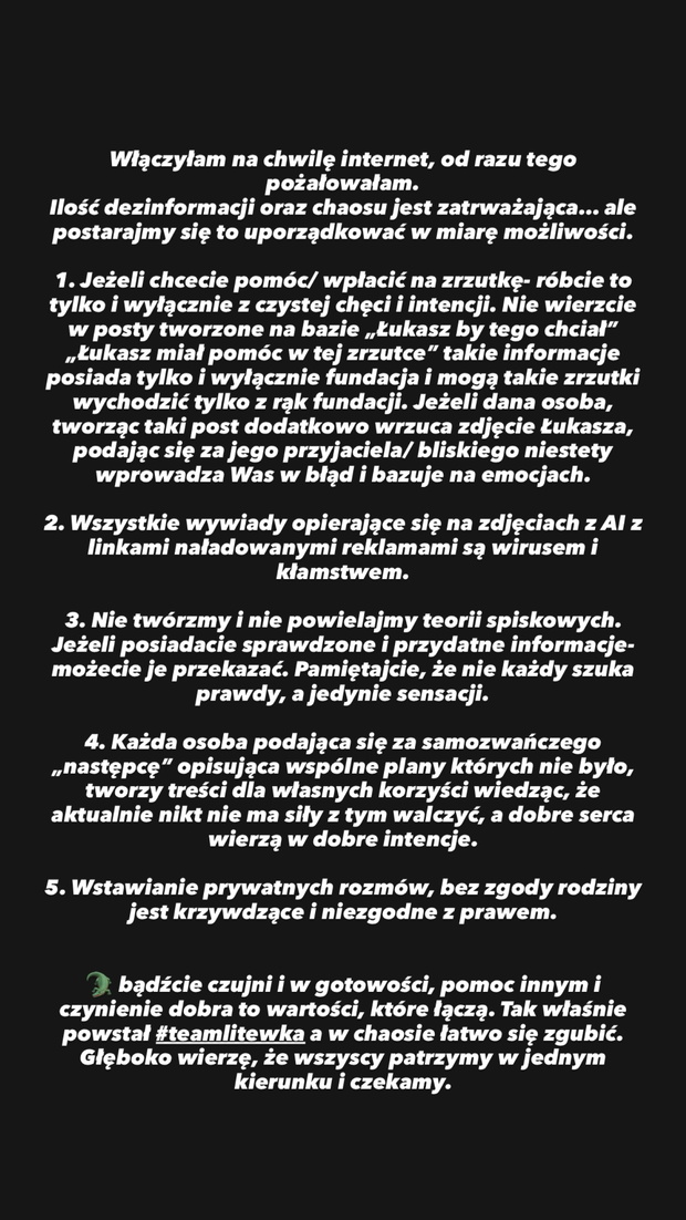 Oświadczenie Natalii Bacławskiej