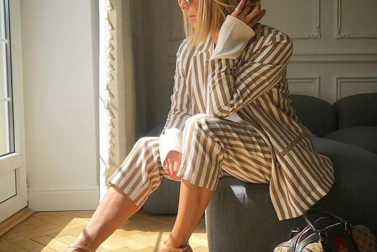 Małgorzata Rozenke w garniturze H&M