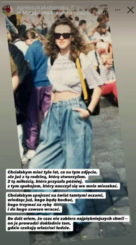 Agnieszka Kotońska w młodości fot. Instagram @agnieszkakotonska