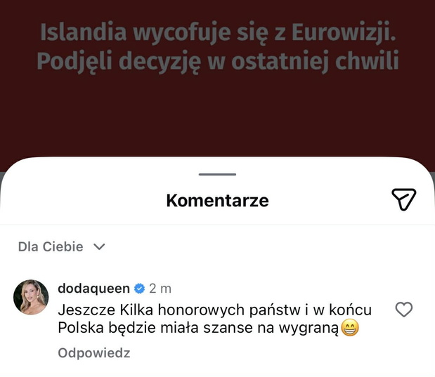 Doda komentuje aferę ws. Eurowizji 2026