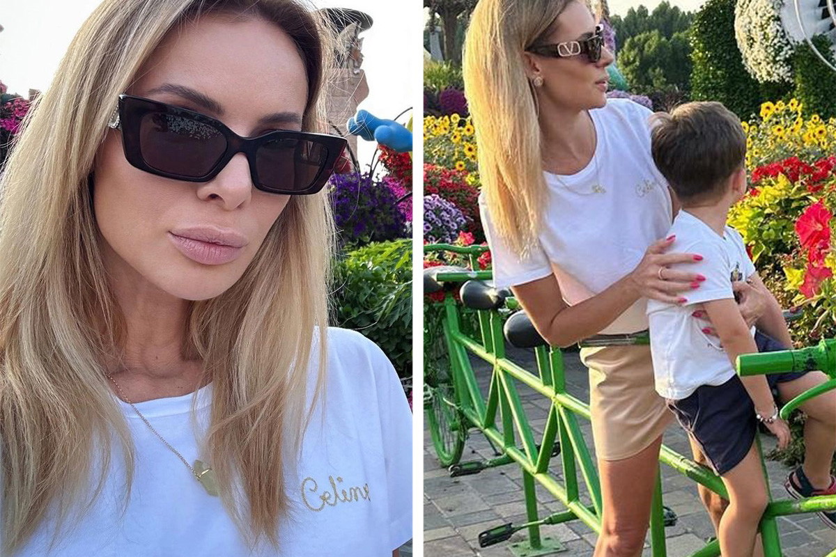 Izabela Janachowska zabrała syna do słynnego ogrodu kwiatów w Dubaju