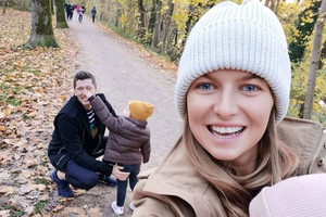 Anna Lewandowska z rodziną