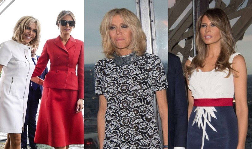 Brigitte Macron i Melania Trump w Paryżu