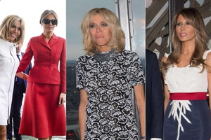 Brigitte Macron i Melania Trump w Paryżu
