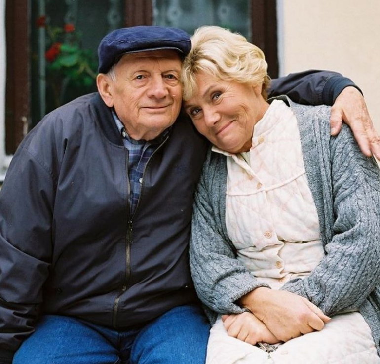 Witold Pyrkosz i Teresa Lipowska na planie "M jak miłość"