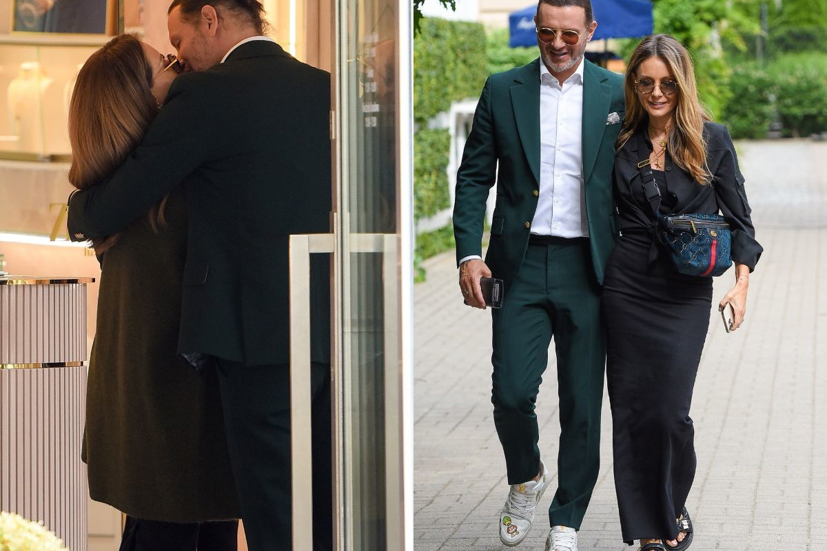 Małgorzata Rozenek i Radosław Majdan całują się w butiku