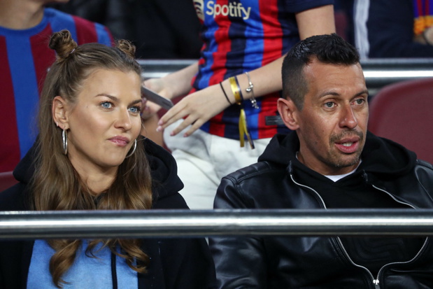 Anna Lewandowska na meczu Barcelona - Girona