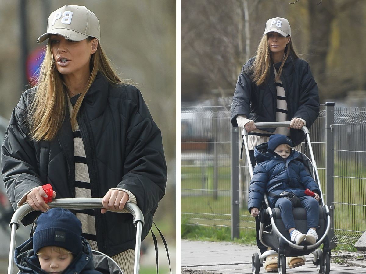 Naturalna Małgorzata Rozenek z Heniem na spacerze. Nowe zdjęcia paparazzi2