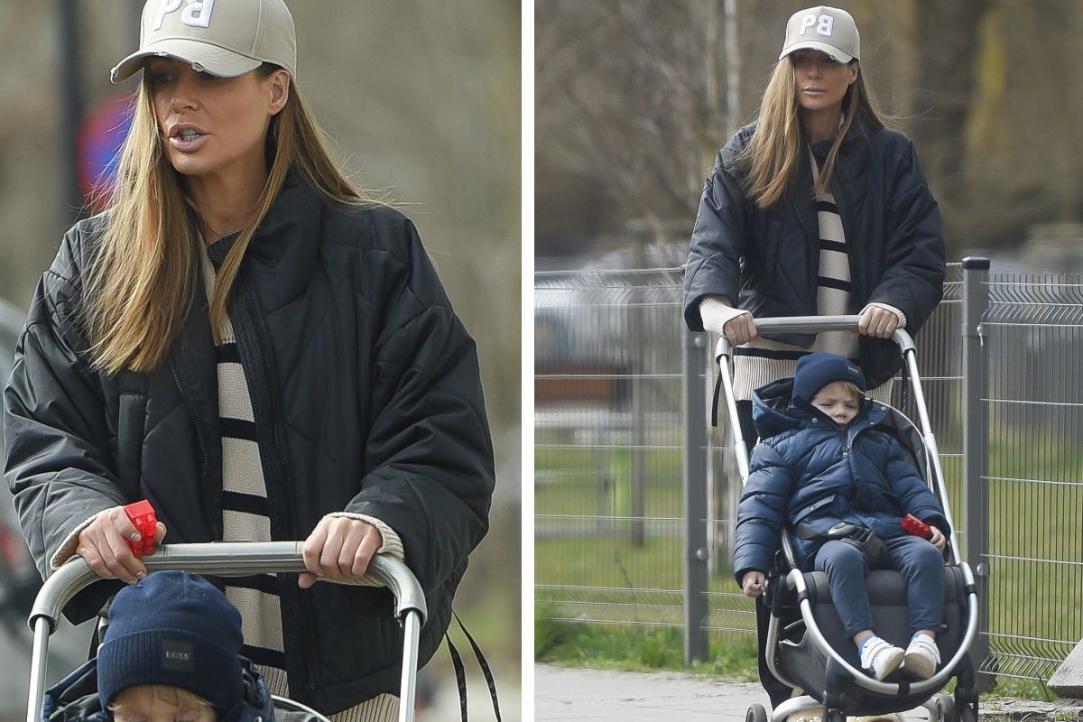Naturalna Małgorzata Rozenek z Heniem na spacerze. Nowe zdjęcia paparazzi2