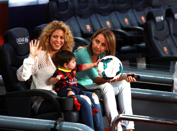 Shakira z synem na meczu