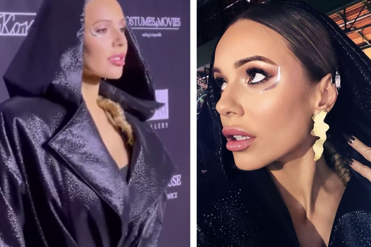 Doda w mrocznej stylizacji na pokazie Konrada Bikowskiego i Karola Prochackiego2