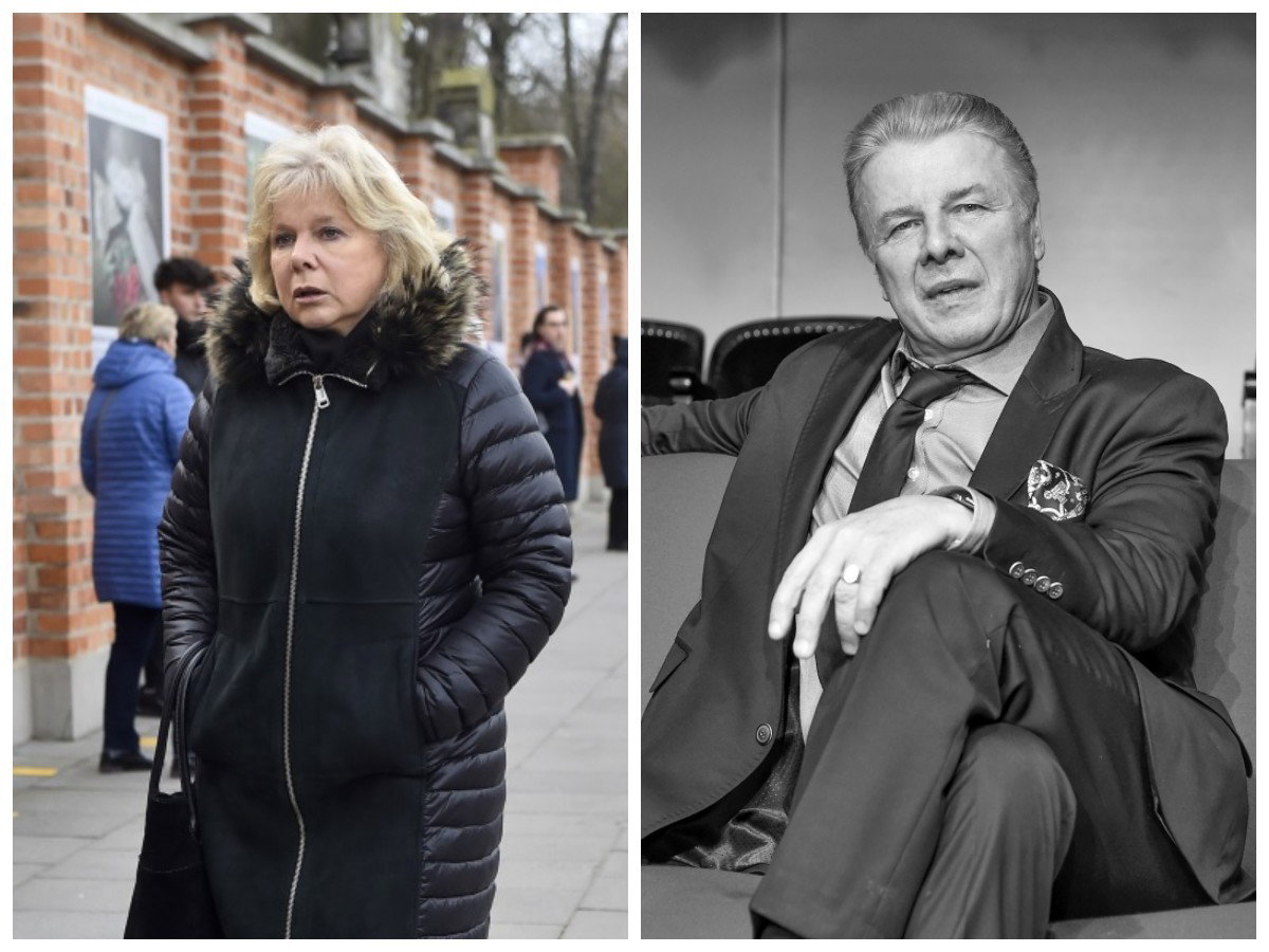 Dorota Kamińska na pogrzebie Emiliana Kamińskiego