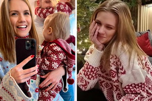 Agnieszka Kaczorowska na świątecznym zdjęciu z rodziną