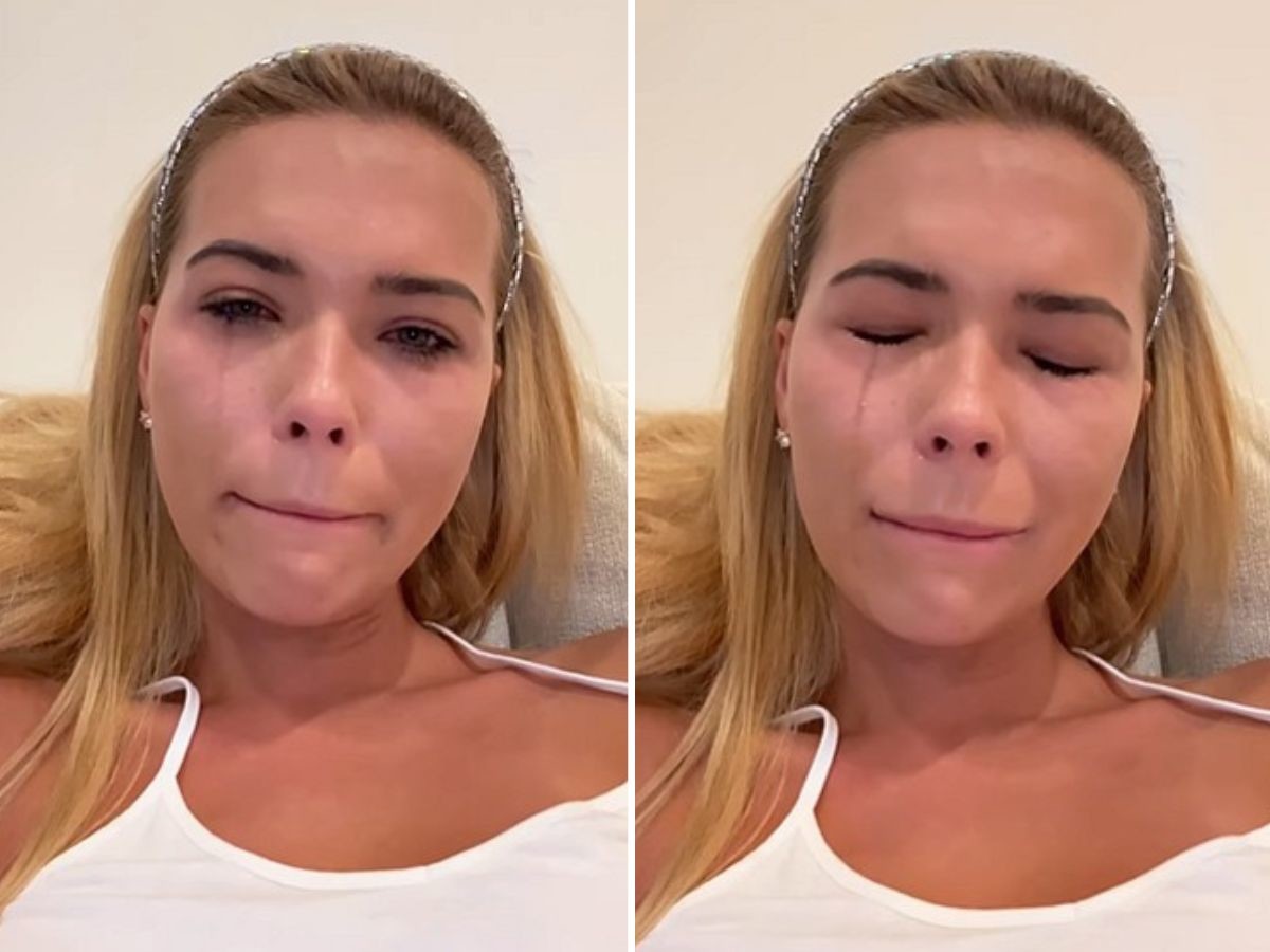 Sandra Kubicka płacze