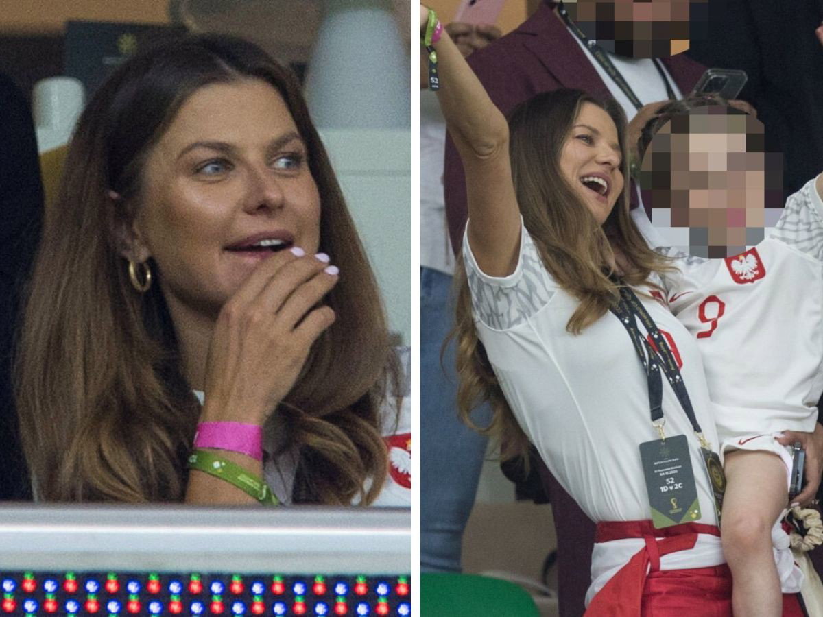 Anna Lewandowska z córką na trybunach