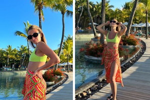 Julia Wieniawa na Mauritus w niebotycznie drogich sandałach2