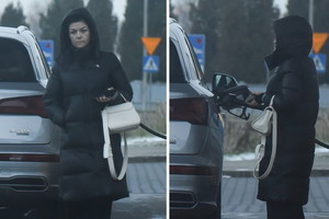 Katarzyna Cichopek na stacji benzynowej