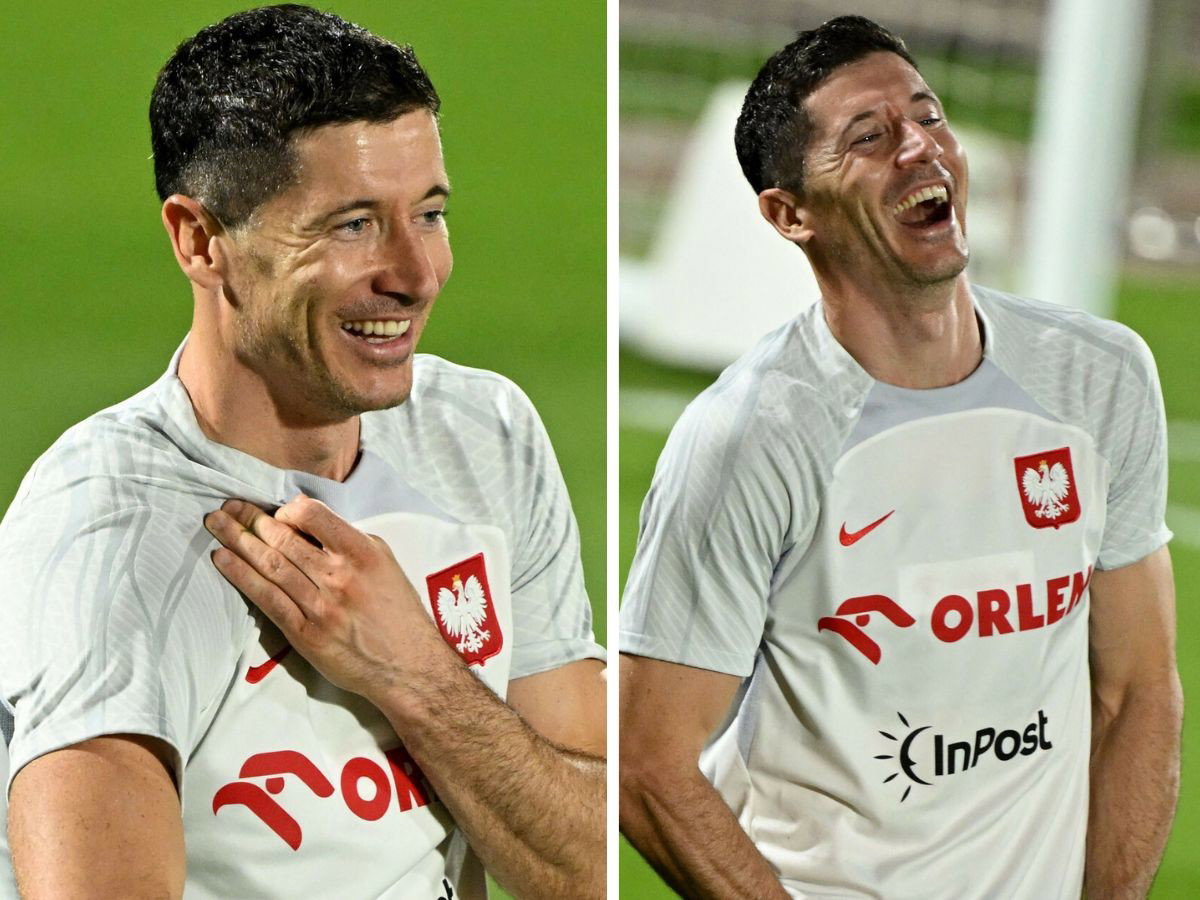 Rozbawiony Robert Lewandowski
