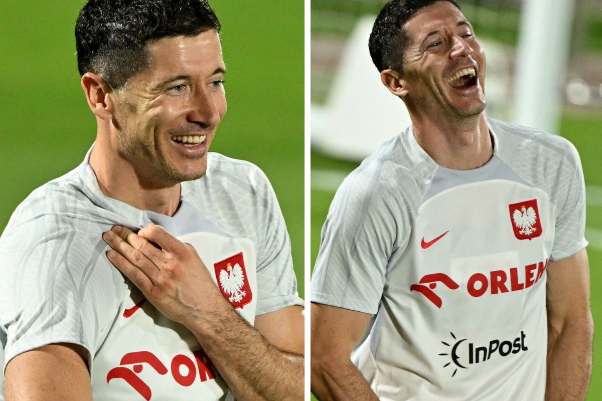 Rozbawiony Robert Lewandowski