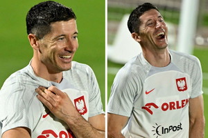 Rozbawiony Robert Lewandowski