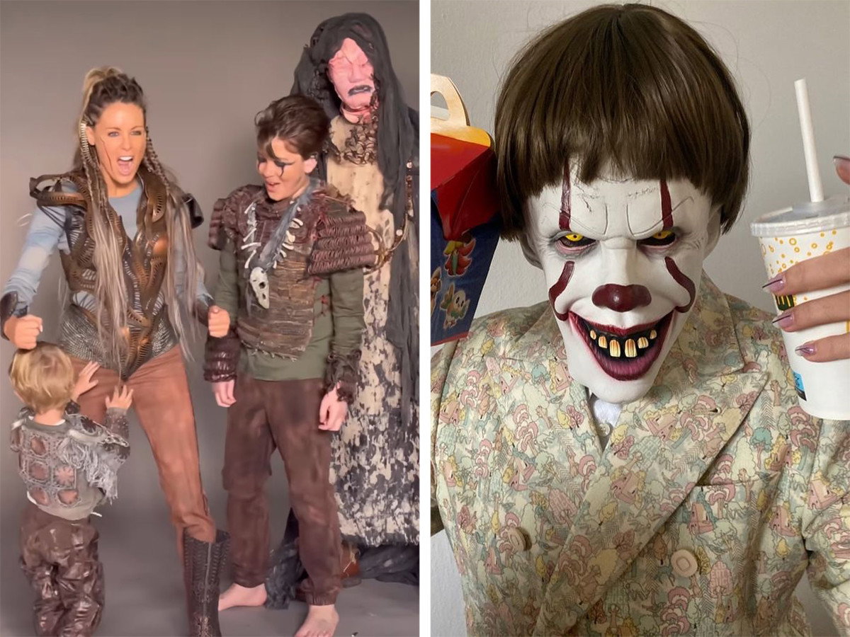 Małgorzata Rozenek, Radosław Majdan, Michał Szpak przebrani na Halloween