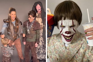 Małgorzata Rozenek, Radosław Majdan, Michał Szpak przebrani na Halloween