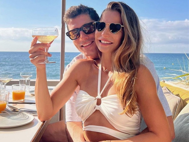 Anna Lewandowska z mężem