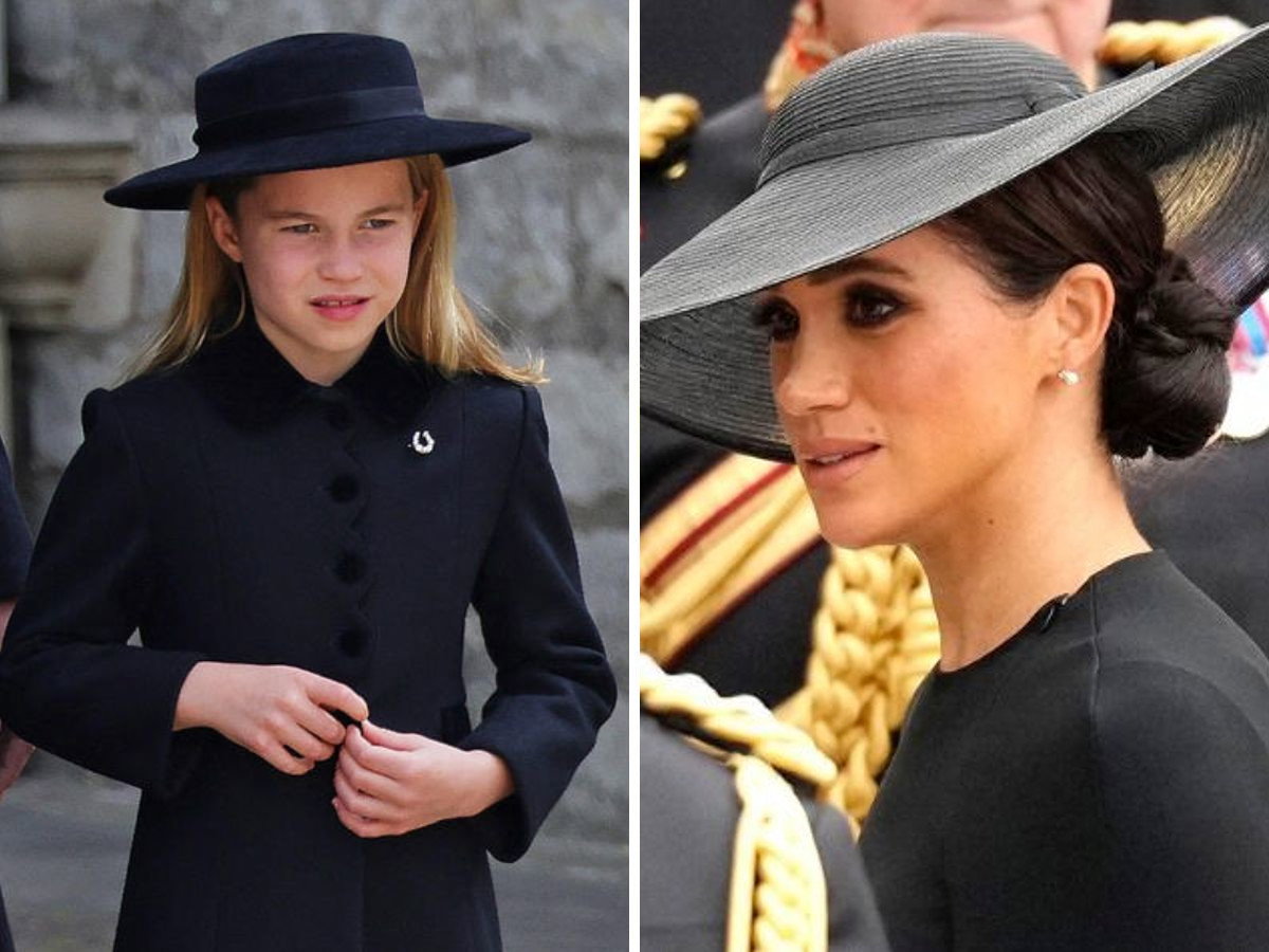 Tak Meghan Markle wspierała księżniczkę Charlotte na pogrzebie Elżbiety II