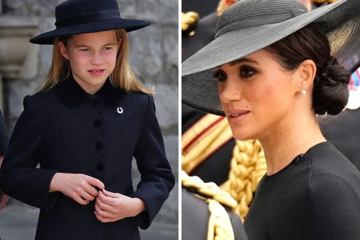 Tak Meghan Markle wspierała księżniczkę Charlotte na pogrzebie Elżbiety II