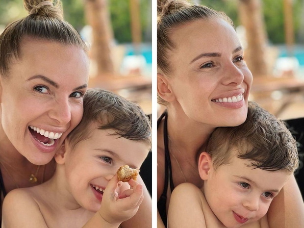 Izabela Janachowska z synem Chrisem