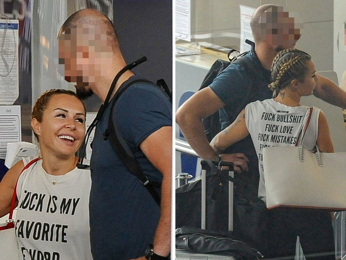 Blanka Lipińska z partnerem na lotnisku