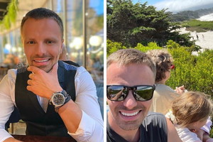Marcin Hakiel z Heleną i Adamem w USA. Pozowali do zdjęć z gwiazdami