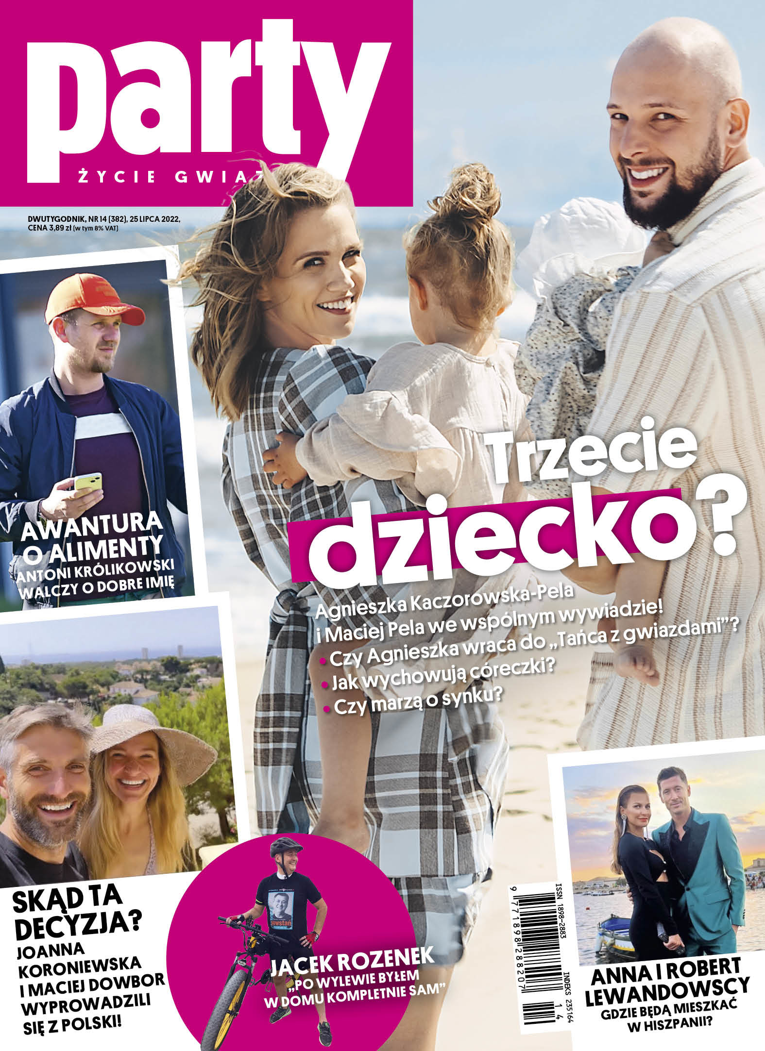 Agnieszka Kaczorowska i Maciej Pela z córkami na okładce Party
