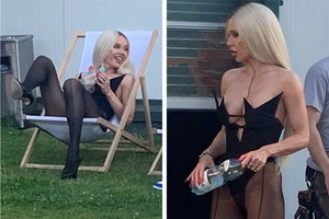Doda radzi sobie z upałem przed studiem filmowym