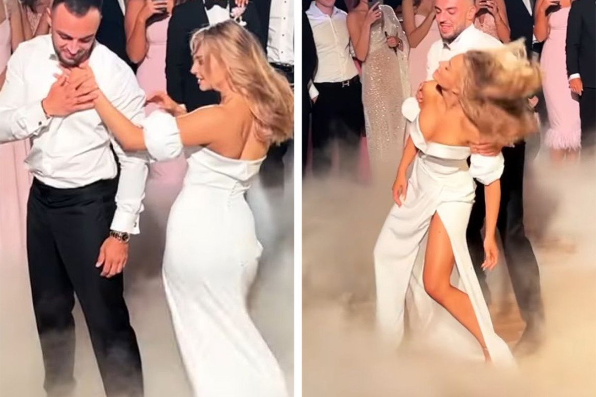 Karolina Pisarek i Roger Salla podczas pierwszego tańca na weselu