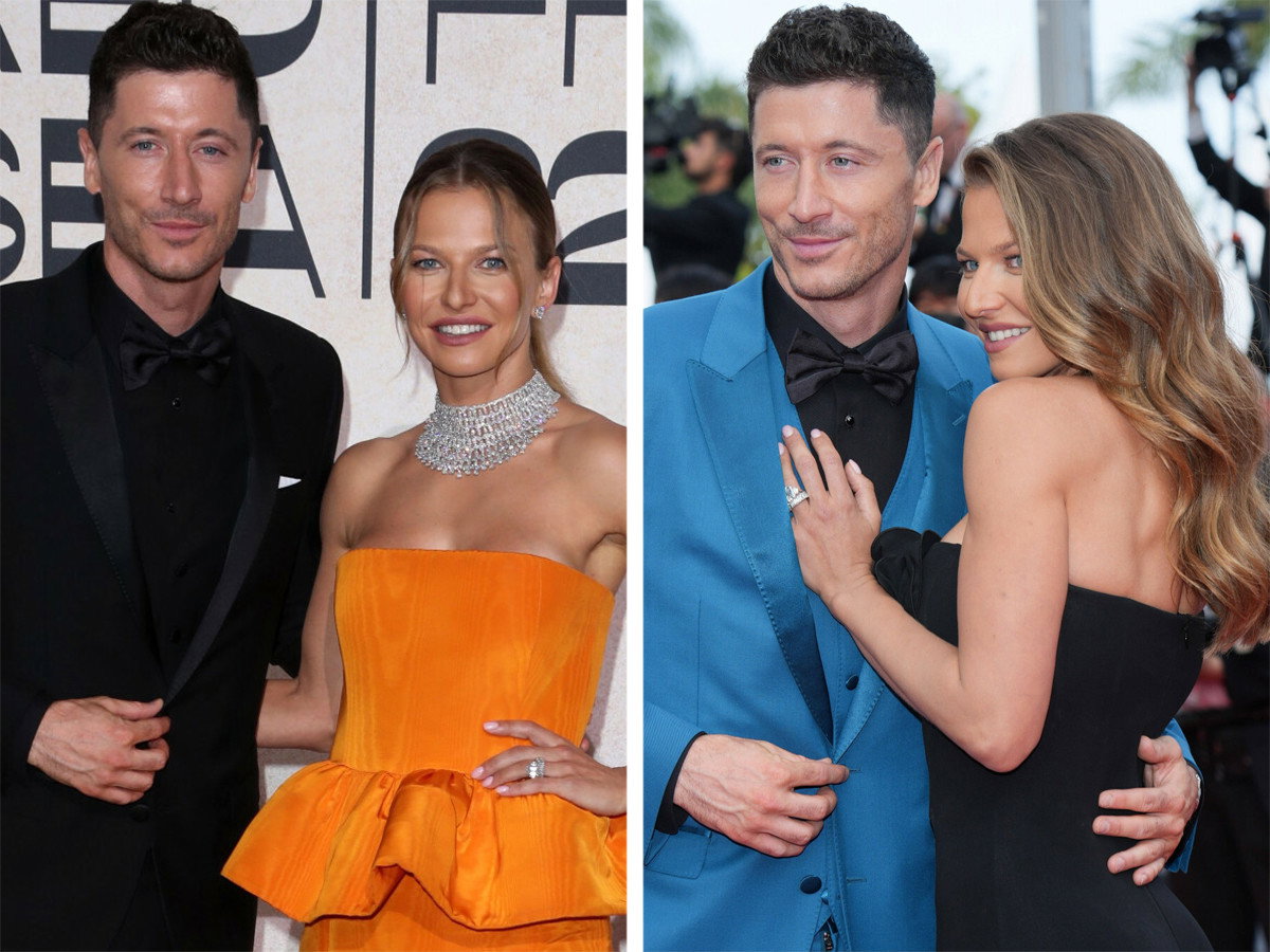 Anna Lewandowska i Robert Lewandowski na gali amfAR i premierze Broker w Cannes