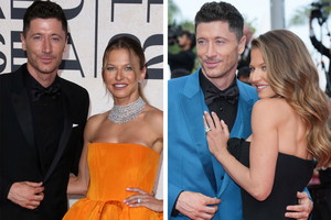 Anna Lewandowska i Robert Lewandowski na gali amfAR i premierze Broker w Cannes
