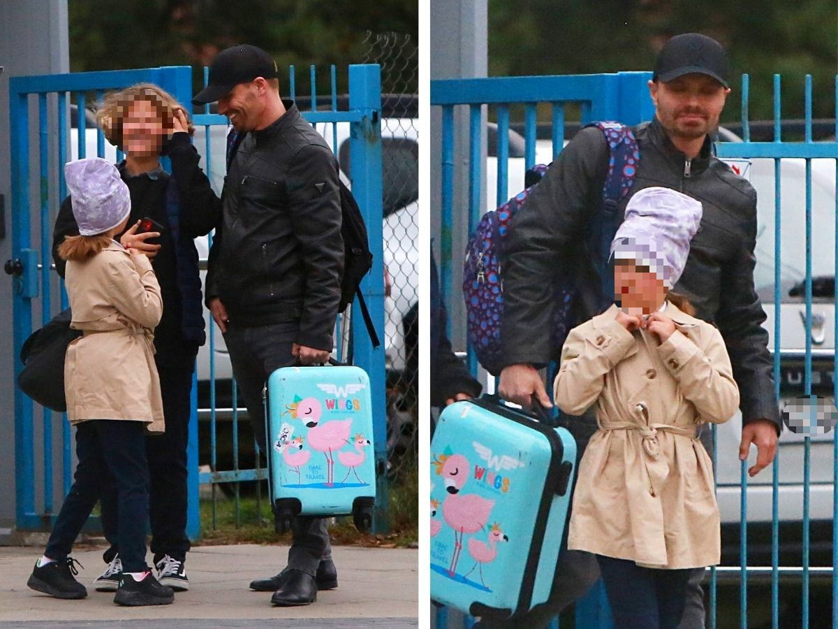Marcin Hakiel odbiera dzieci ze szkoły - zdjęcia paparazzi