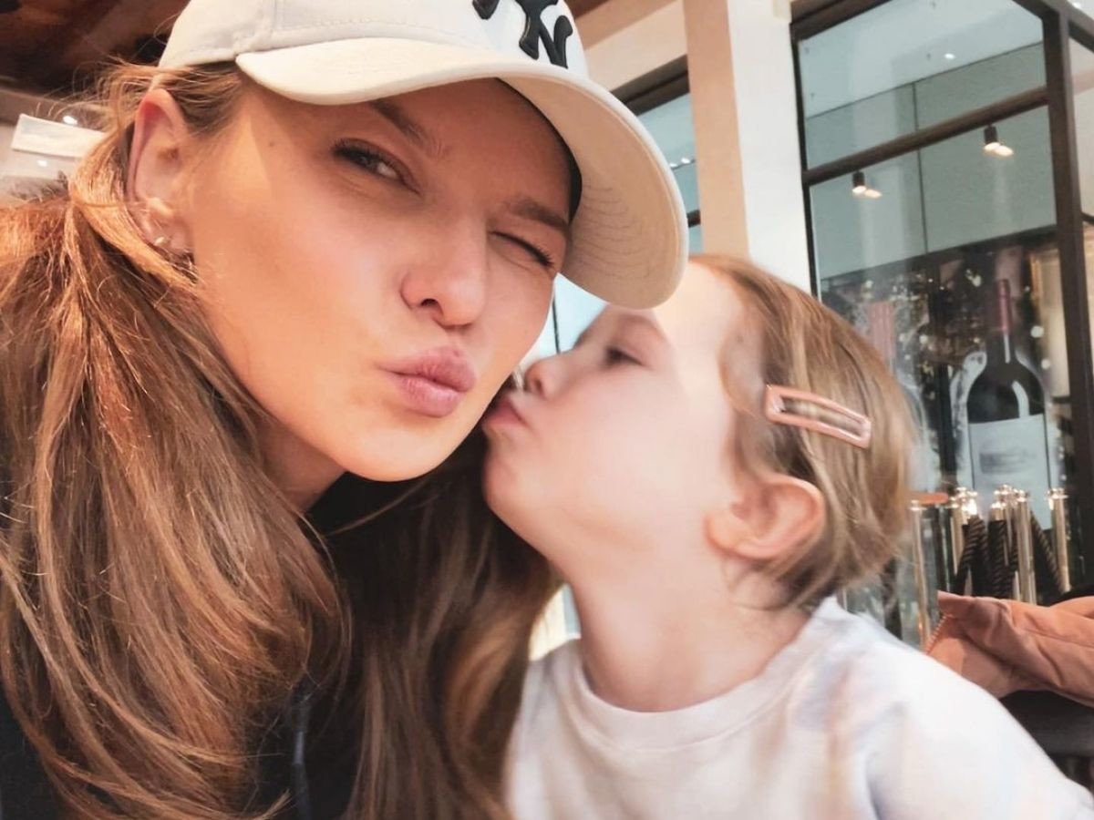 Anna Lewandowska z Klarą Lewandowską