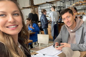 Anna Lewandowska z mężem na randce
