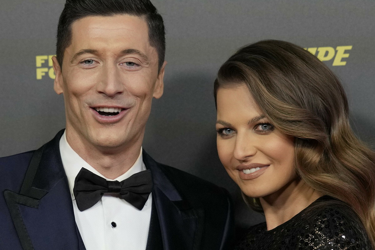 Anna i Robert Lewandowscy na gali Złotej Piłki 2021