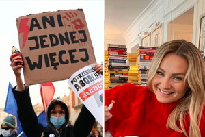 Małgorzata Socha w czasie marszu "Ani jednej więcej" reklamowała... cukierki. Fani grzmią: "jakie to słabe"